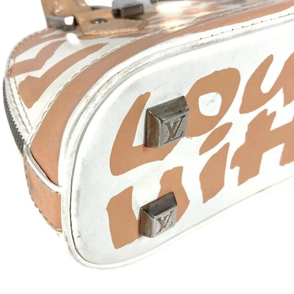 LOUIS VUITTON M92178 MonogramGraffiti Alma PM Hand Bag Leather Beige/White - Picture 7 of 15